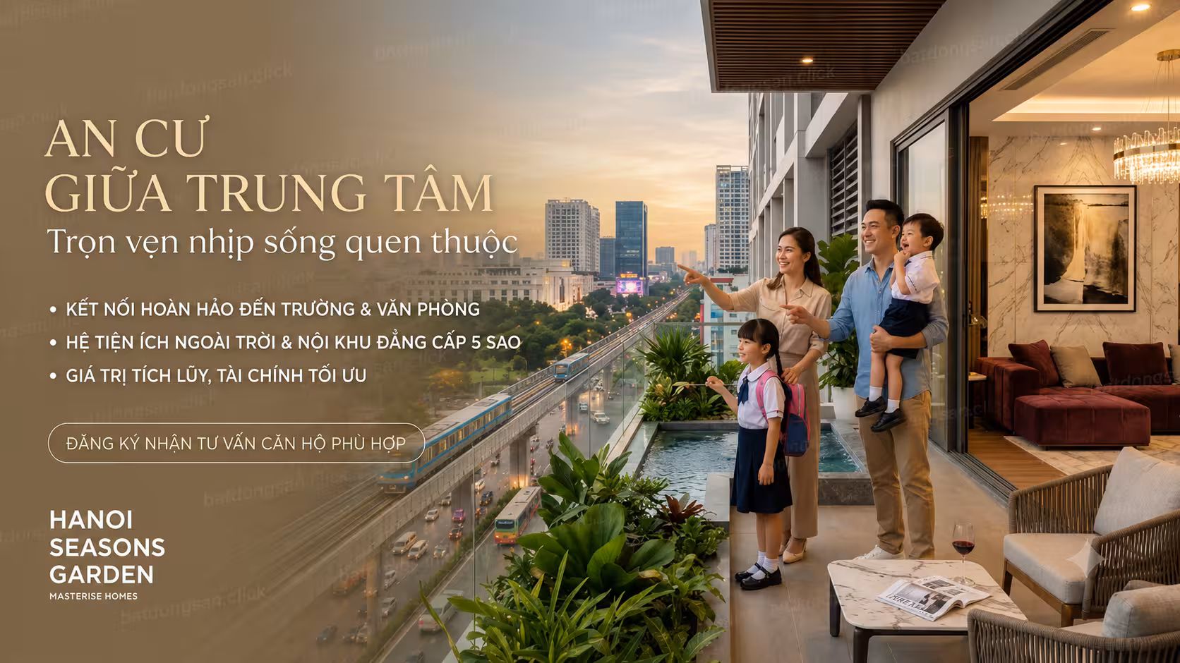 Phối cảnh dự án Hanoi Seasons Garden trên nền khu đất Cao Xà Lá, trục Nguyễn Trãi