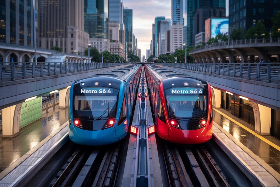 Phối cảnh tuyến metro số 4 trong quy hoạch kết nối khu vực dự án