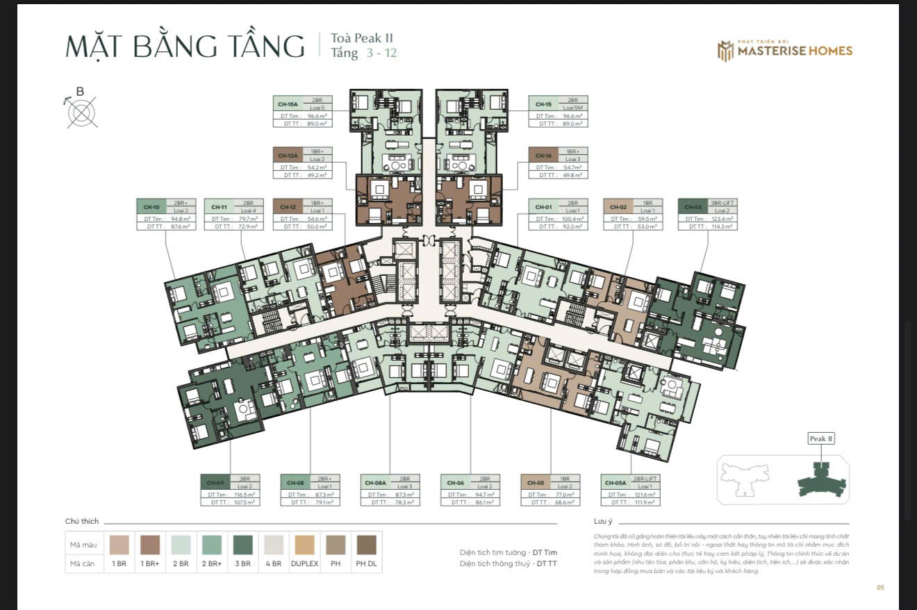 Mặt bằng tầng điển hình Tòa P2